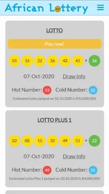 SA Lotto and Powerball results android App screenshot 8